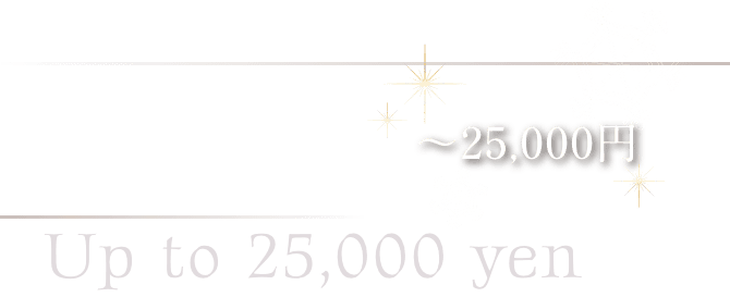 ～25,000円 Up to 25,000 yen