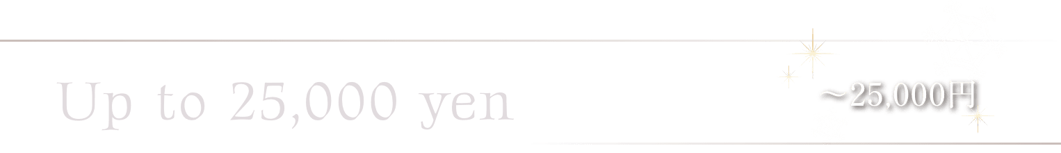 ～25,000円 Up to 25,000 yen