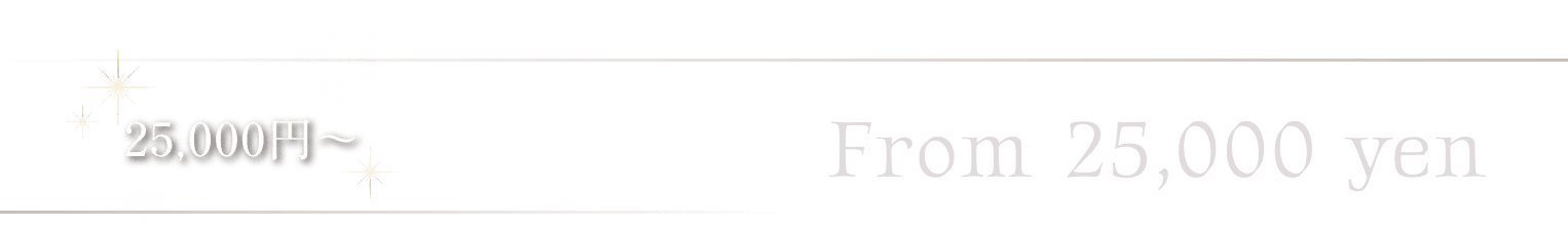 25,000円～ From to 25,000 yen